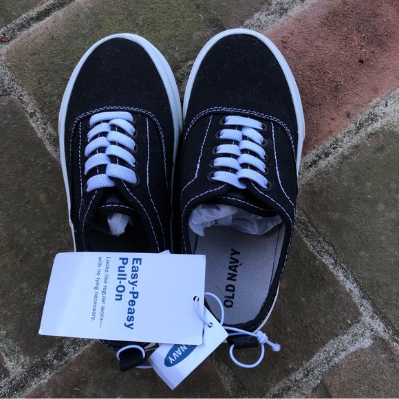 Old Navy Other - NWT Old Navy Black Canvas Slip-On Sneakers, Size Little Kid 12
